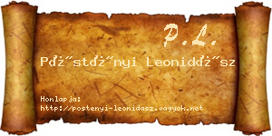 Pöstényi Leonidász névjegykártya